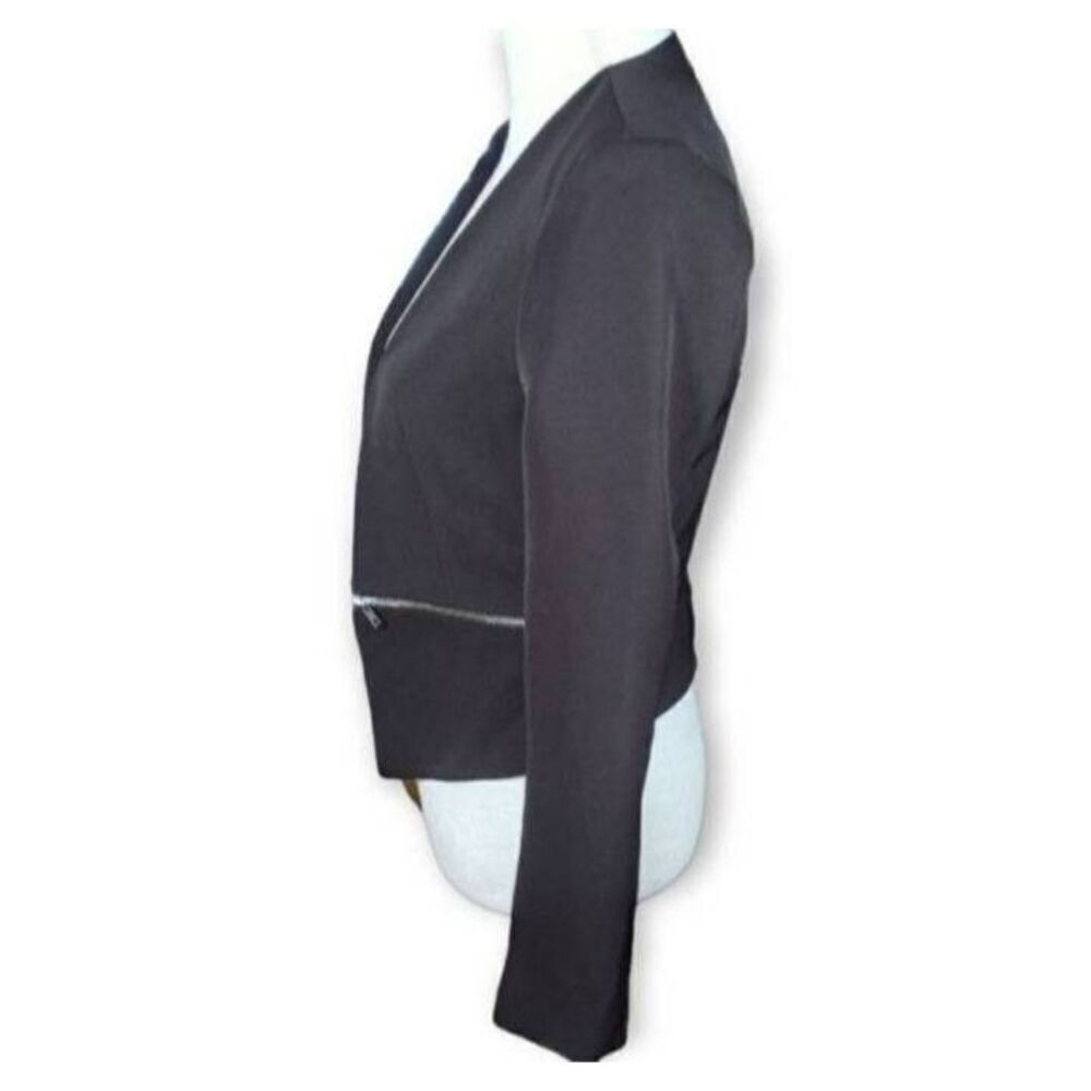 CHOCOLATE U.S.A. BLACK ZIPPER BLAZER SZ.S EUC. - Picture 3 of 7